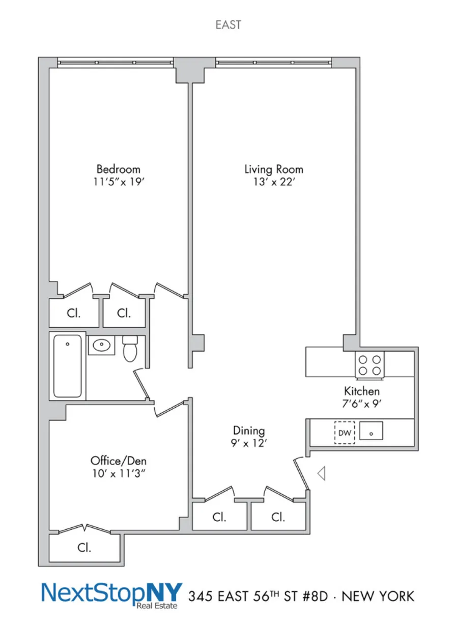New York City Real Estate | View 345 E 56th Street, 8D | Floorplan