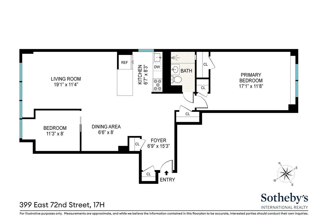 New York City Real Estate | View 399 E 72nd Street, 17H | Floorplan