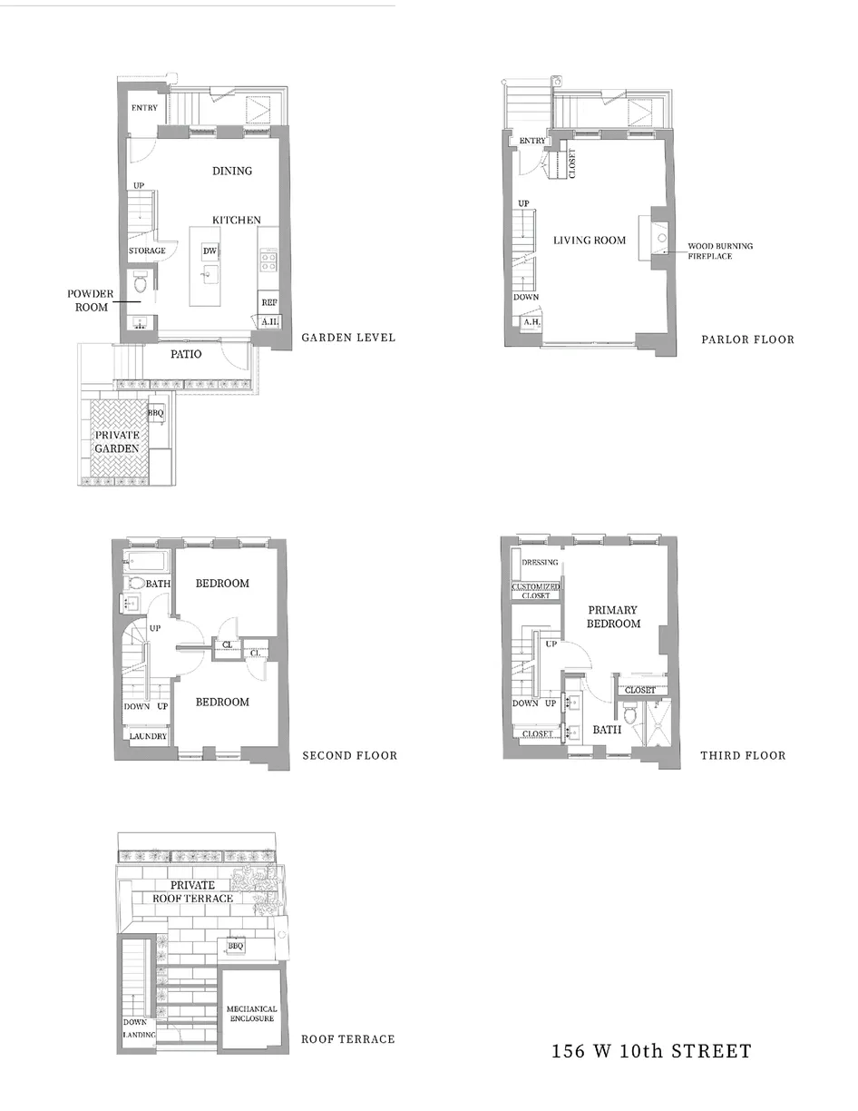 New York City Real Estate | View 156 W 10th Street | Floorplan 1