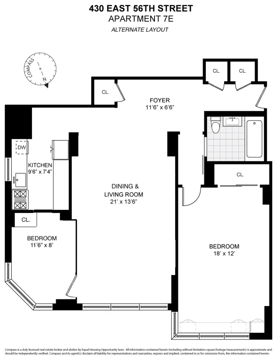 New York City Real Estate | View 430 E 56th Street, 7E | Floorplan 2