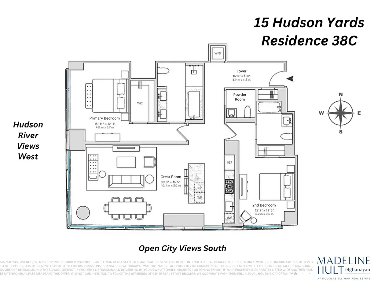 New York City Real Estate | View 15 Hudson Yards, 38C | Floorplan