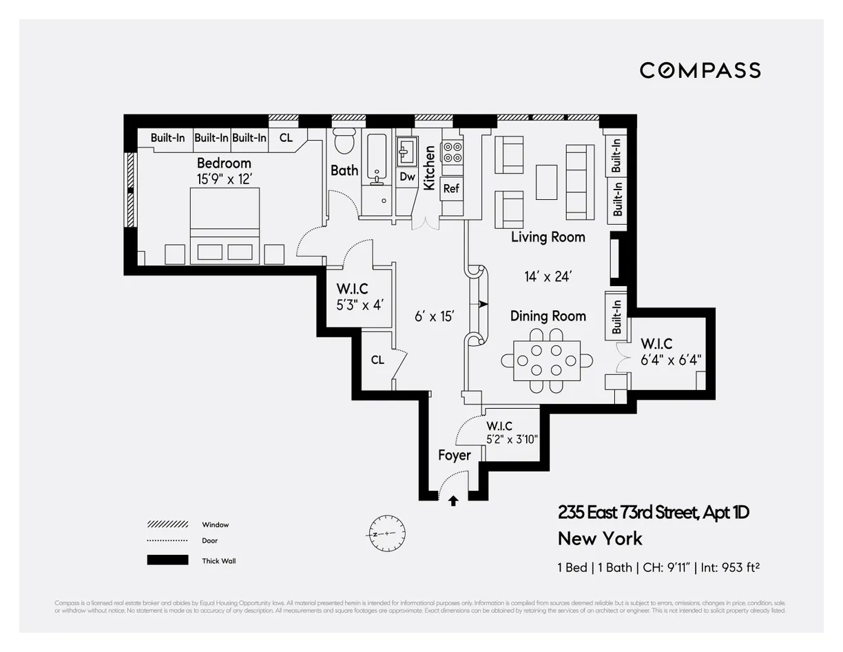 New York City Real Estate | View 235 E 73rd Street, 1D | Floorplan