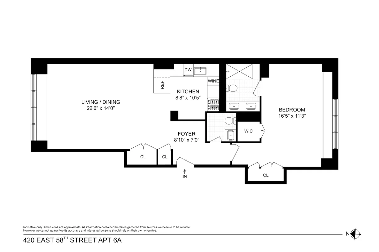 New York City Real Estate | View 420 E 58th Street, 6A | Floorplan