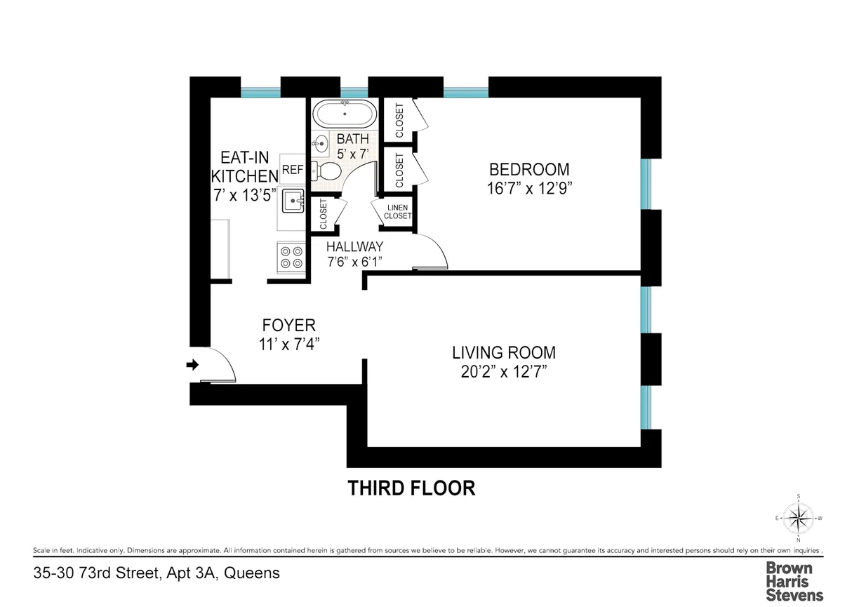 New York City Real Estate | View 35-30 73rd Street, 3A | Floorplan 1