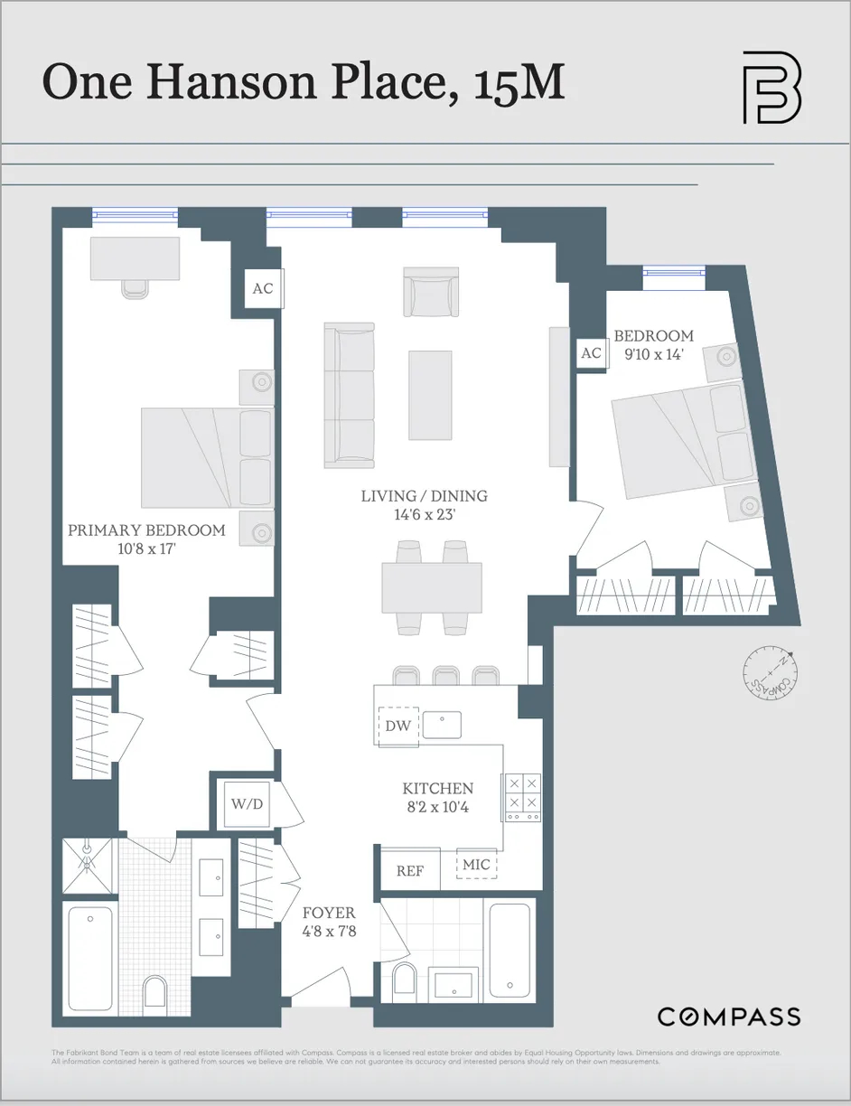 New York City Real Estate | View 1 Hanson Place, 15M | Floorplan