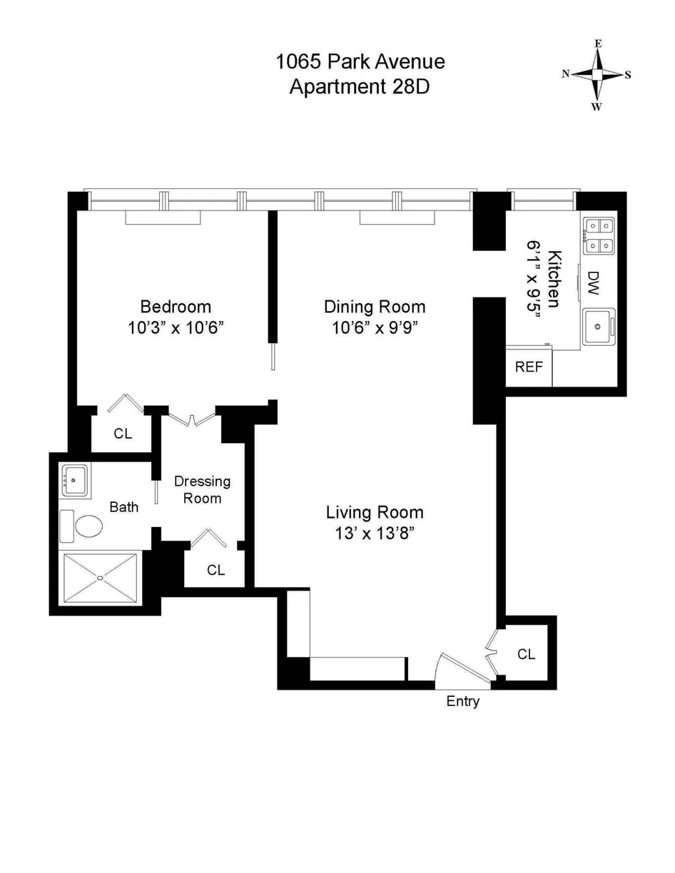 New York City Real Estate | View 1065 Park Avenue, 28D | Floorplan 2