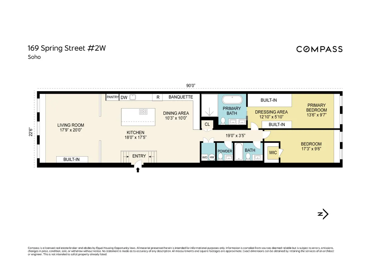 New York City Real Estate | View 169 Spring Street, 2W | Floorplan