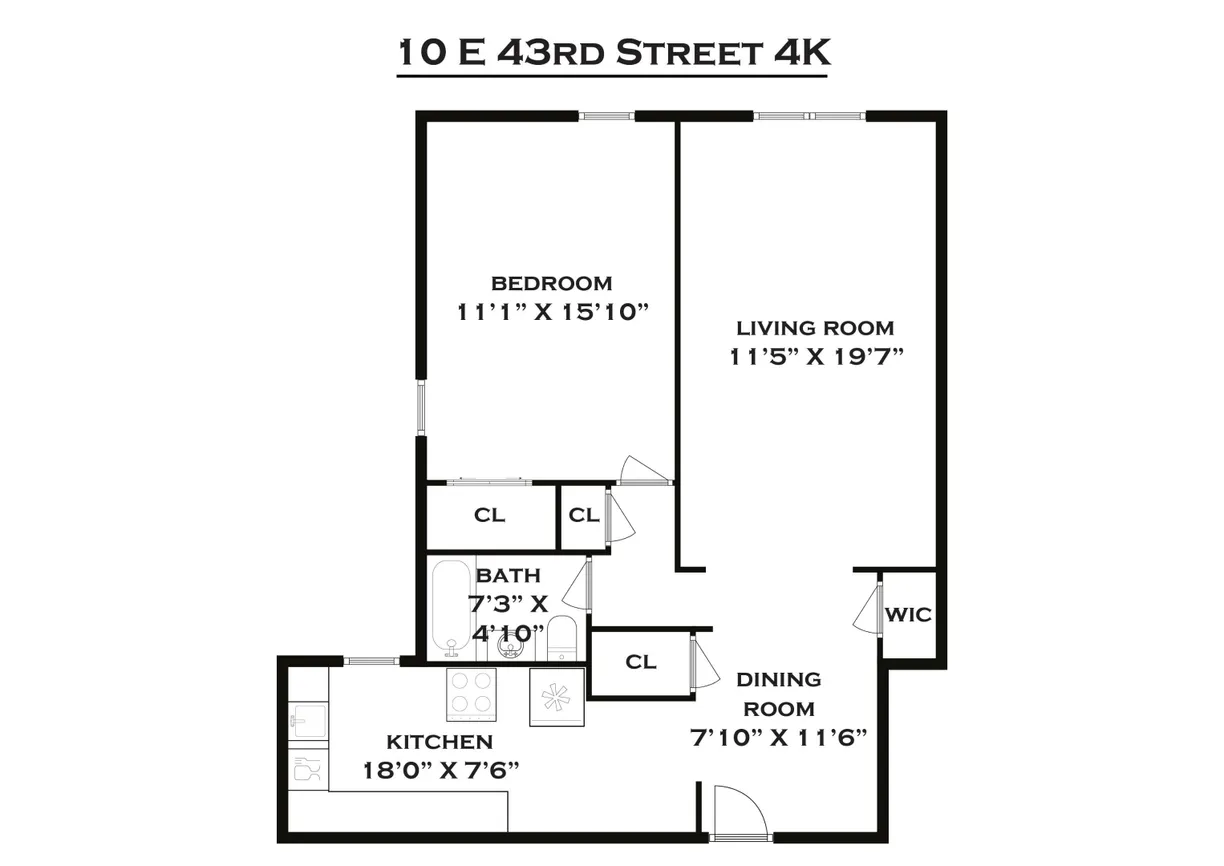 New York City Real Estate | View 10 E 43rd Street, 4K | Floorplan
