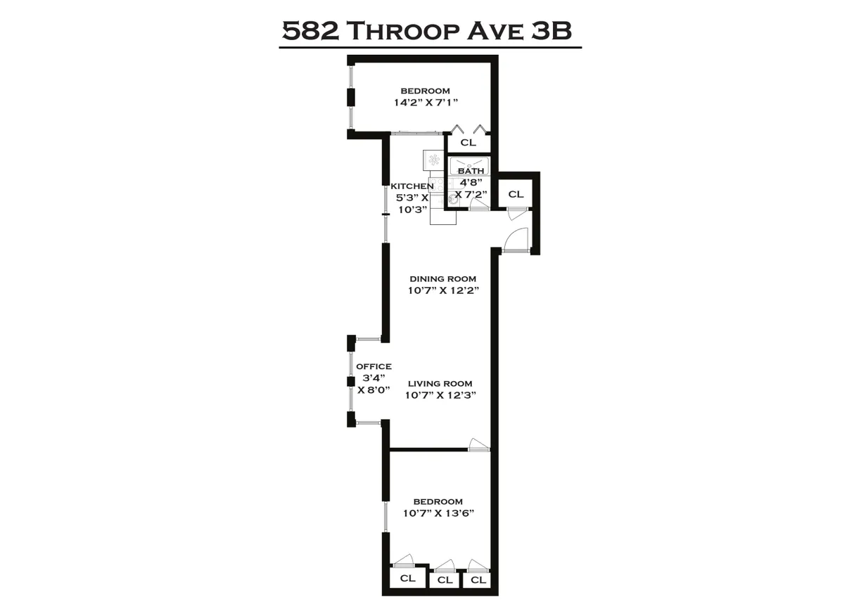 New York City Real Estate | View 582 Throop Avenue, 3B | Floorplan