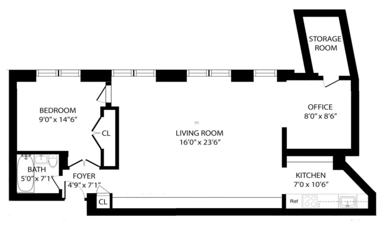 New York City Real Estate | View 689 Fort Washington Avenue, 2M | Floorplan