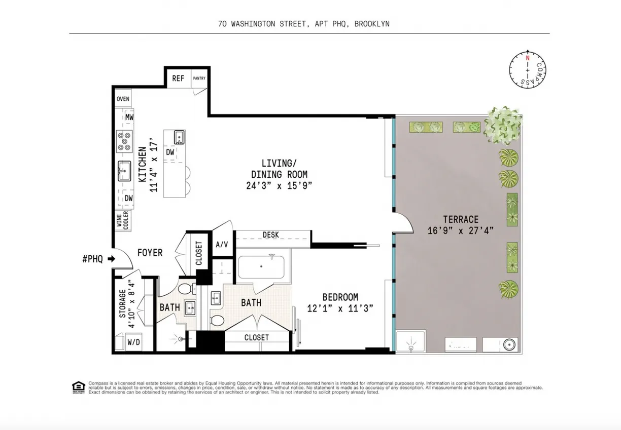 New York City Real Estate | View 70 Washington Street, PHQ | Floorplan