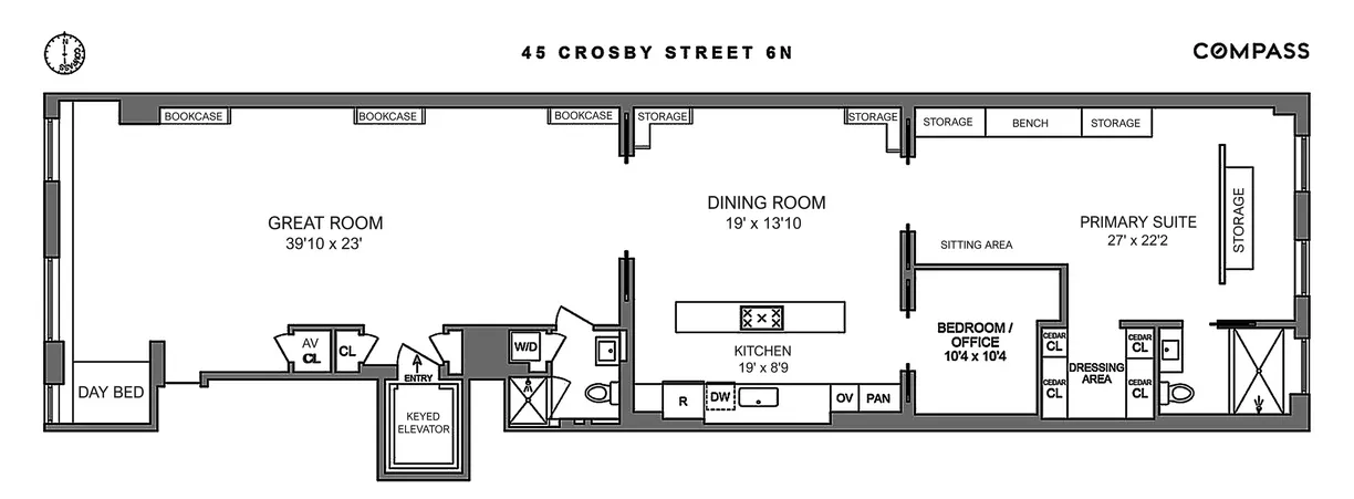 New York City Real Estate | View 45 Crosby Street, 6 NORTH | Floorplan