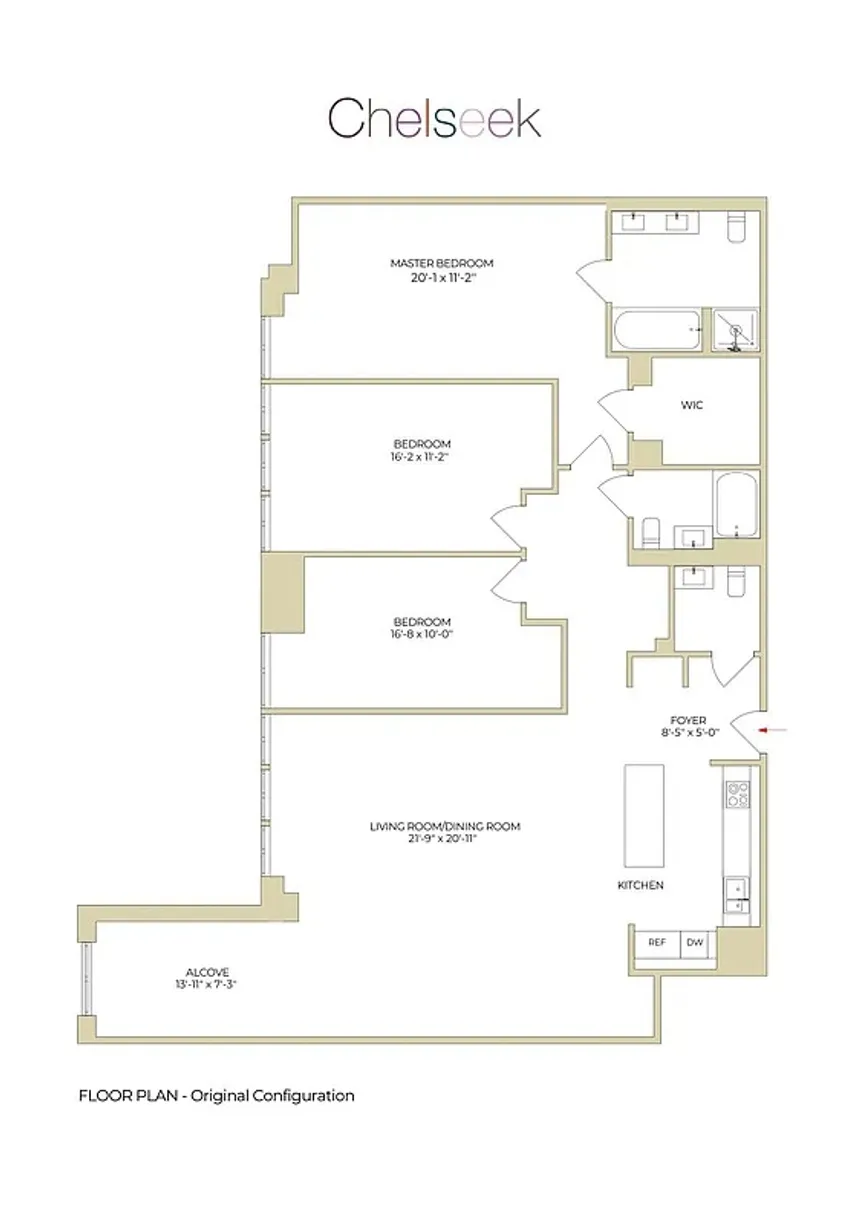 New York City Real Estate | View 252 7th Avenue, 17O | Floorplan 2