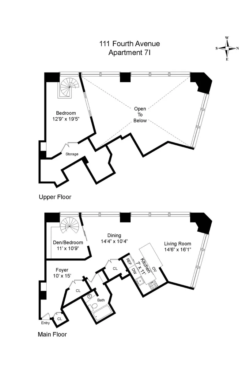 New York City Real Estate | View 111 4th Avenue, 7I | Floorplan