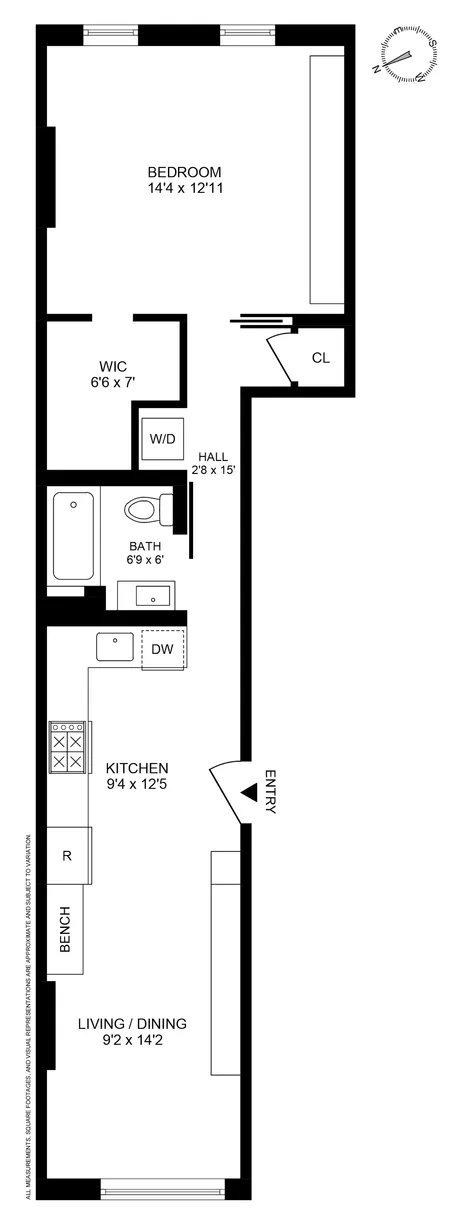 New York City Real Estate | View 402 4th Avenue, 3R | Floorplan 1