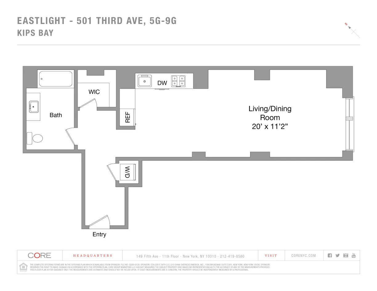 New York City Real Estate | View 501 3rd Avenue, 6G | Floorplan