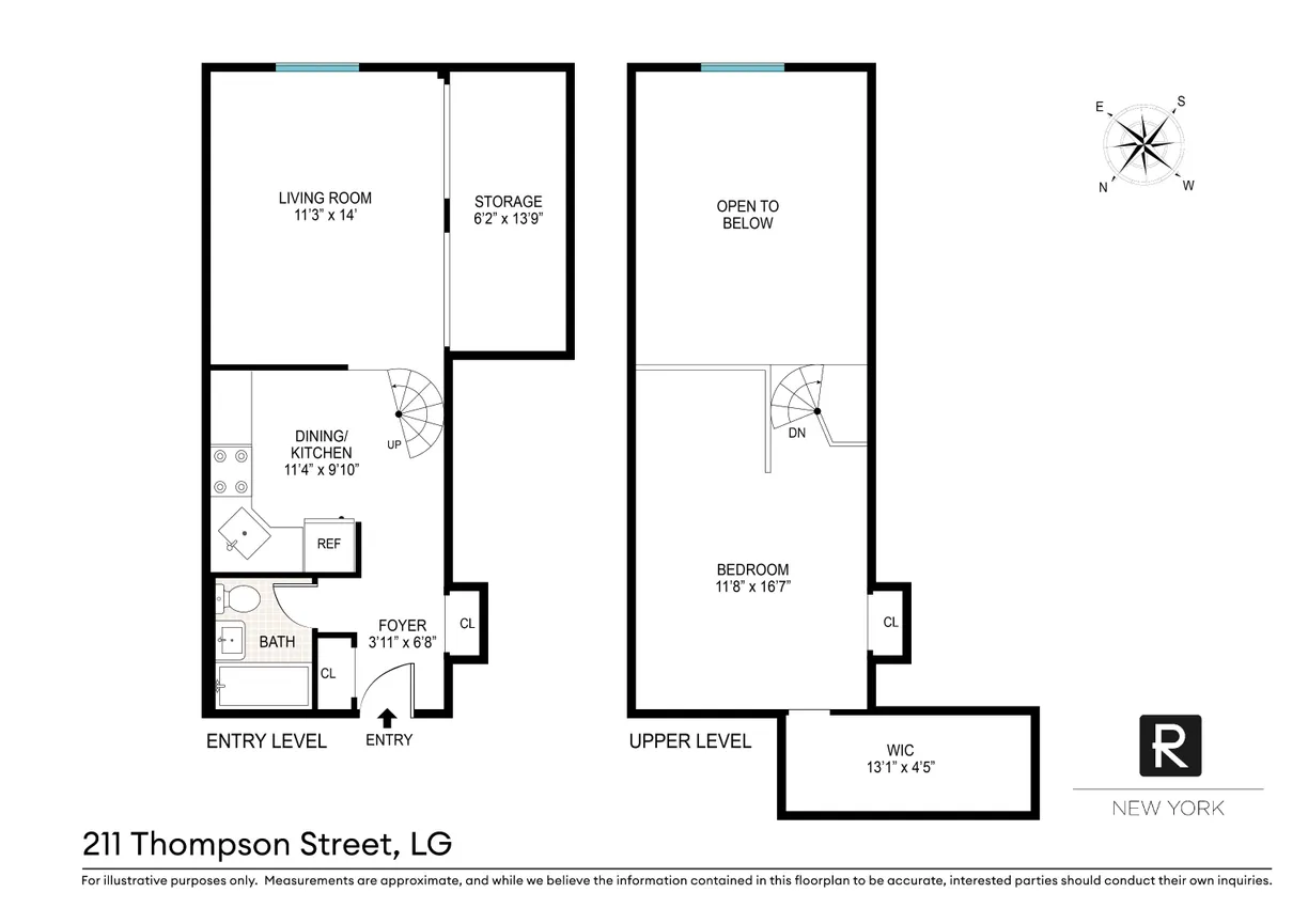 New York City Real Estate | View 211 Thompson Street, LG | Floorplan