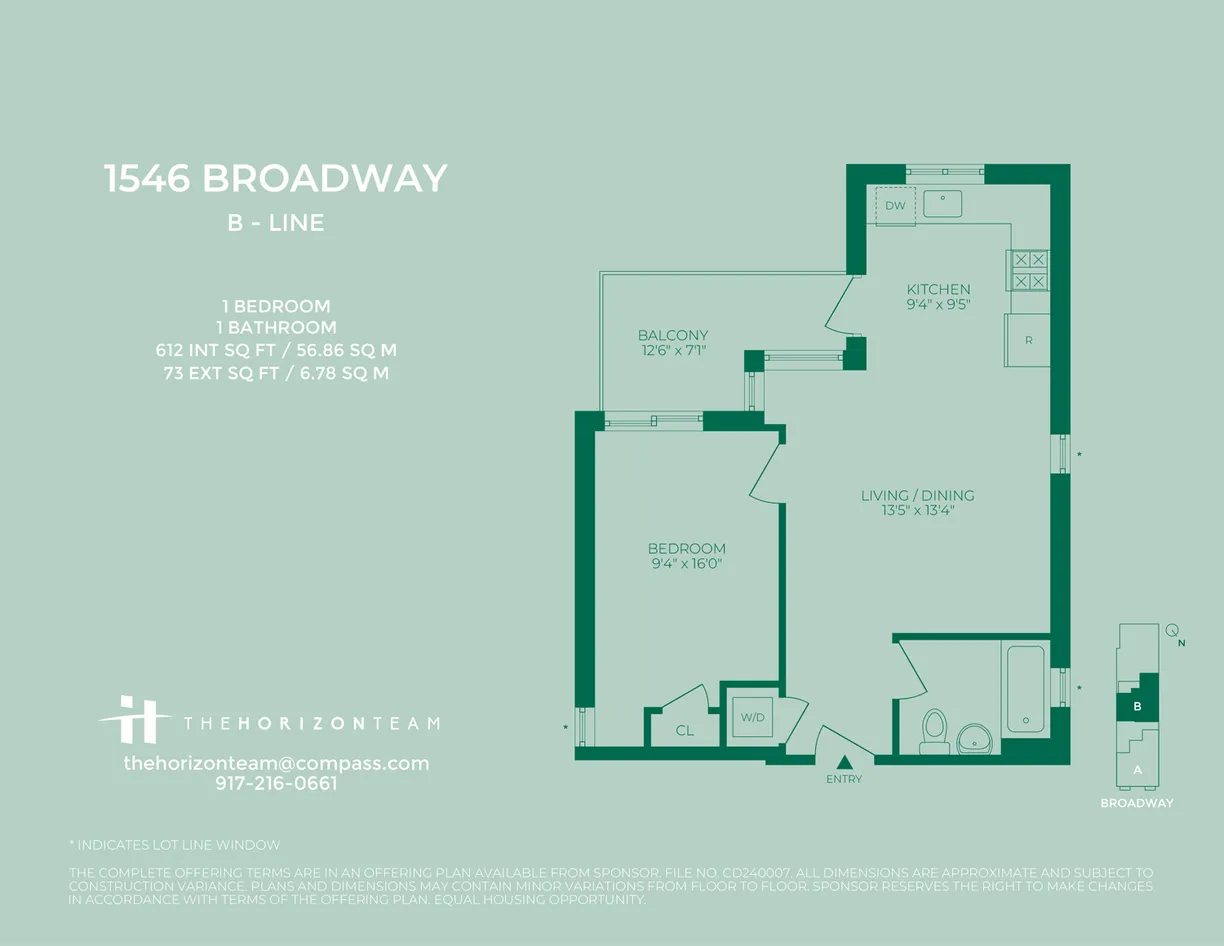 New York City Real Estate | View 1546 Broadway, 4B | Floorplan