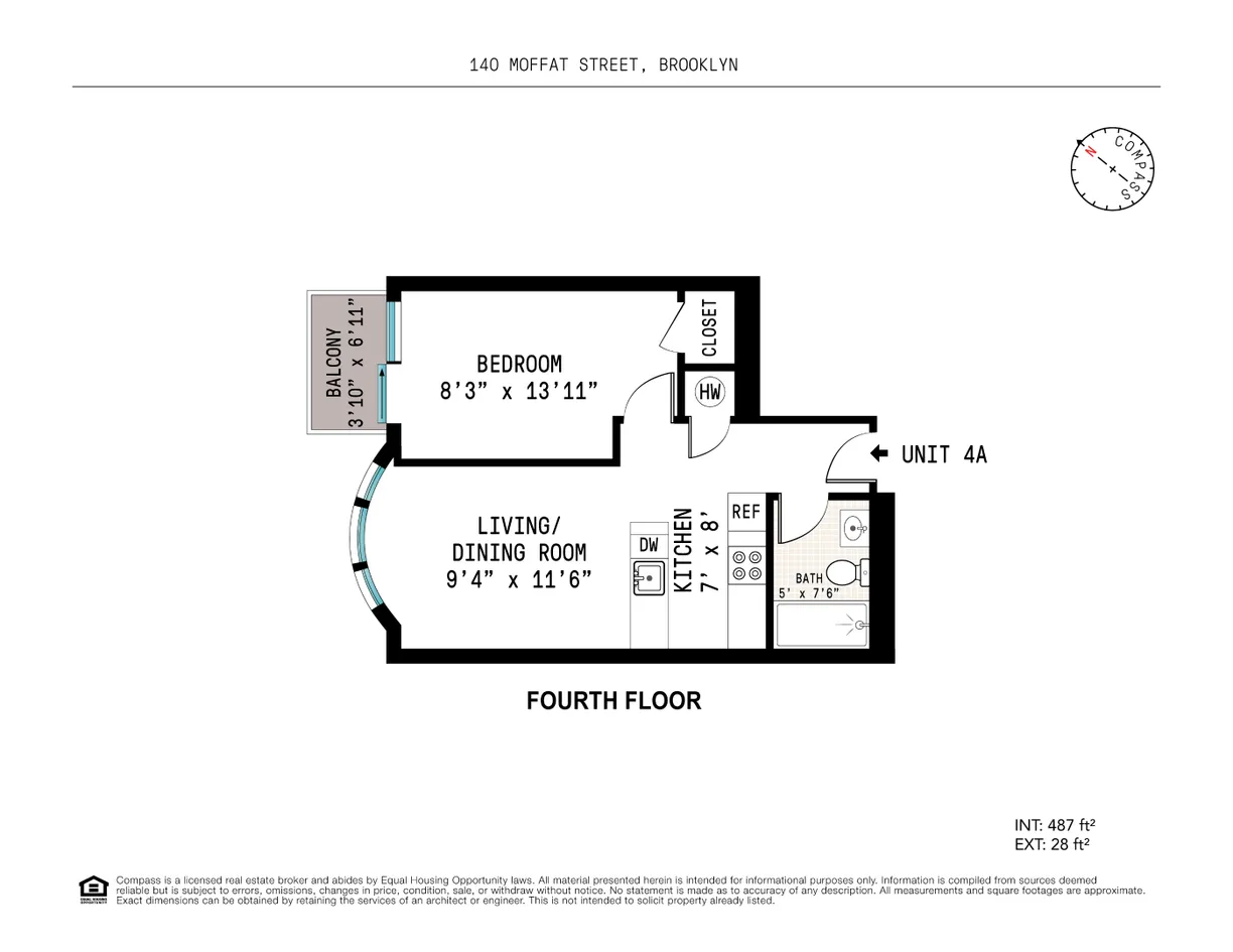 New York City Real Estate | View 140 Moffat Street, 4A | Floorplan