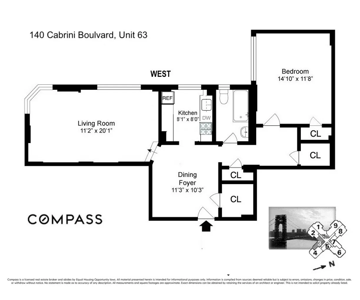 New York City Real Estate | View 120 Cabrini Boulevard, 63 | Floorplan