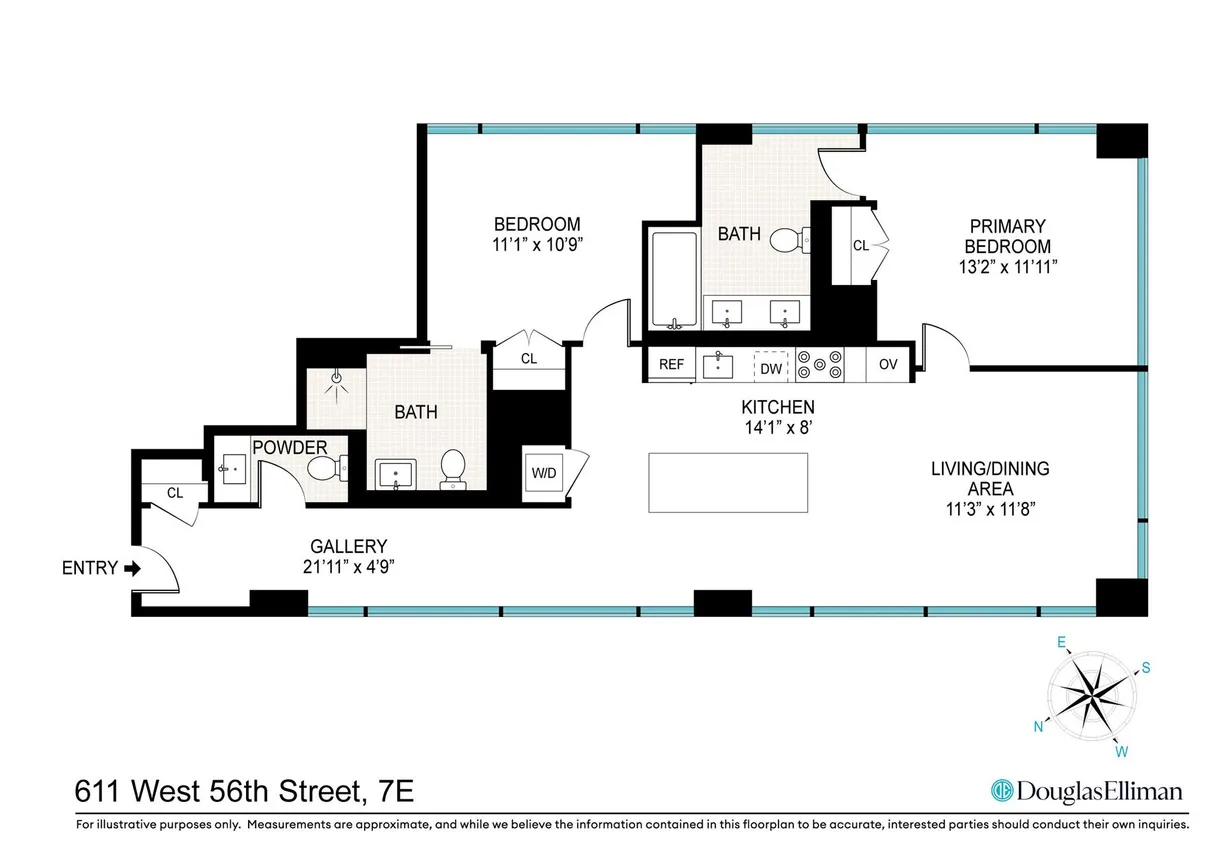 New York City Real Estate | View 611 W 56th Street, 7E | Floorplan