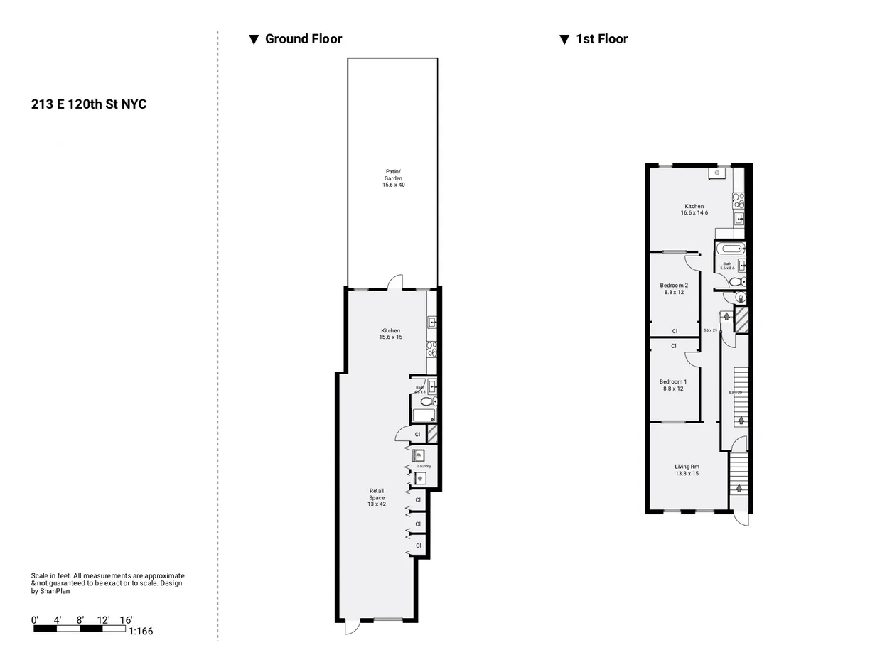 New York City Real Estate | View 213 E 120th Street | Floorplan 1