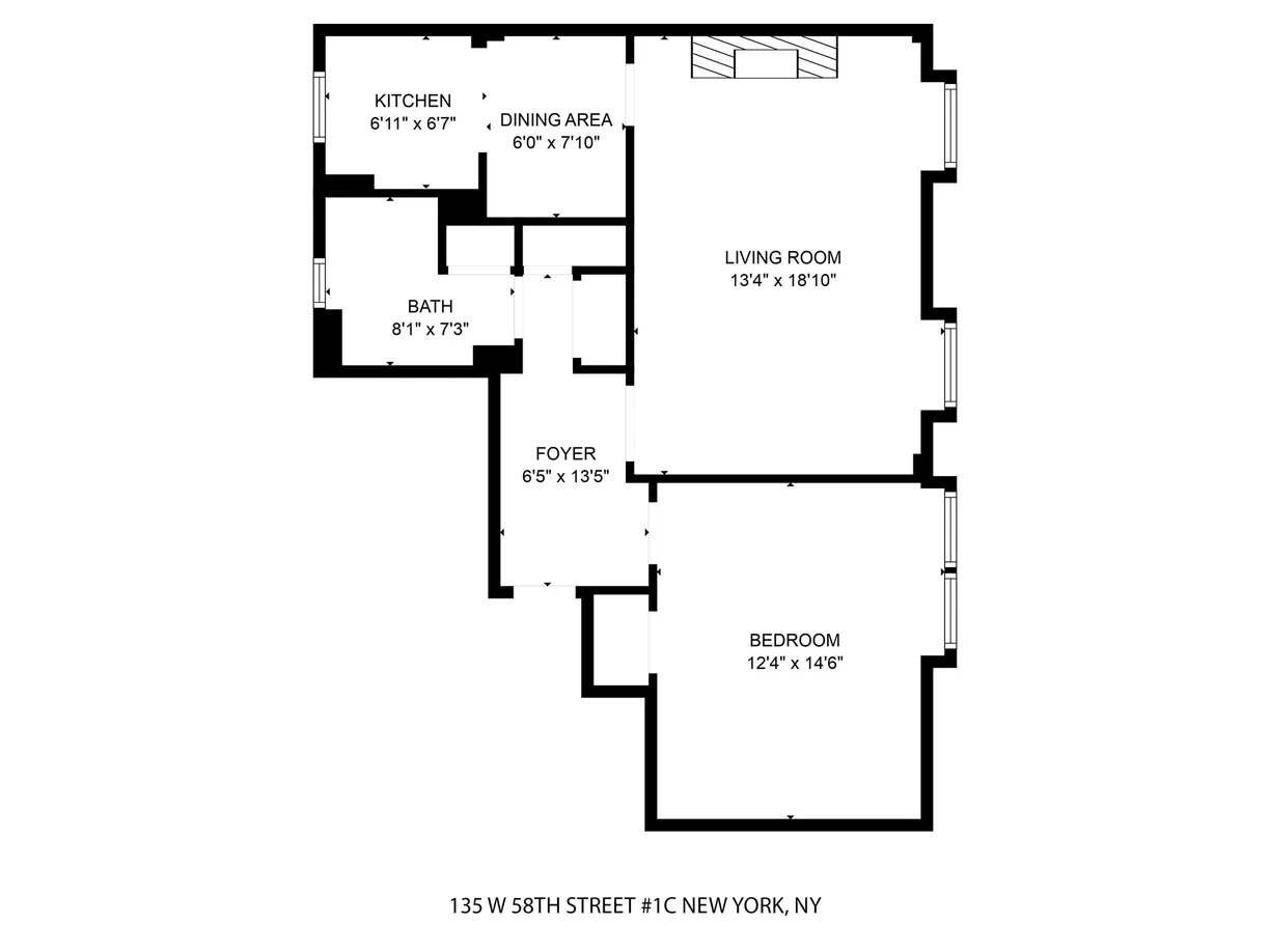 New York City Real Estate | View 135 W 58th Street, 1C | Floorplan