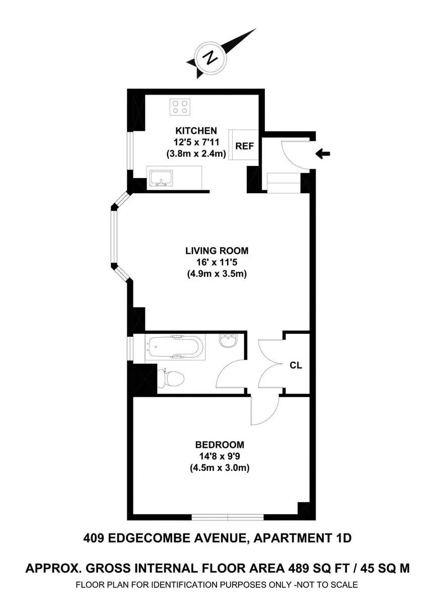 New York City Real Estate | View 409 Edgecombe Avenue, 1D | Floorplan