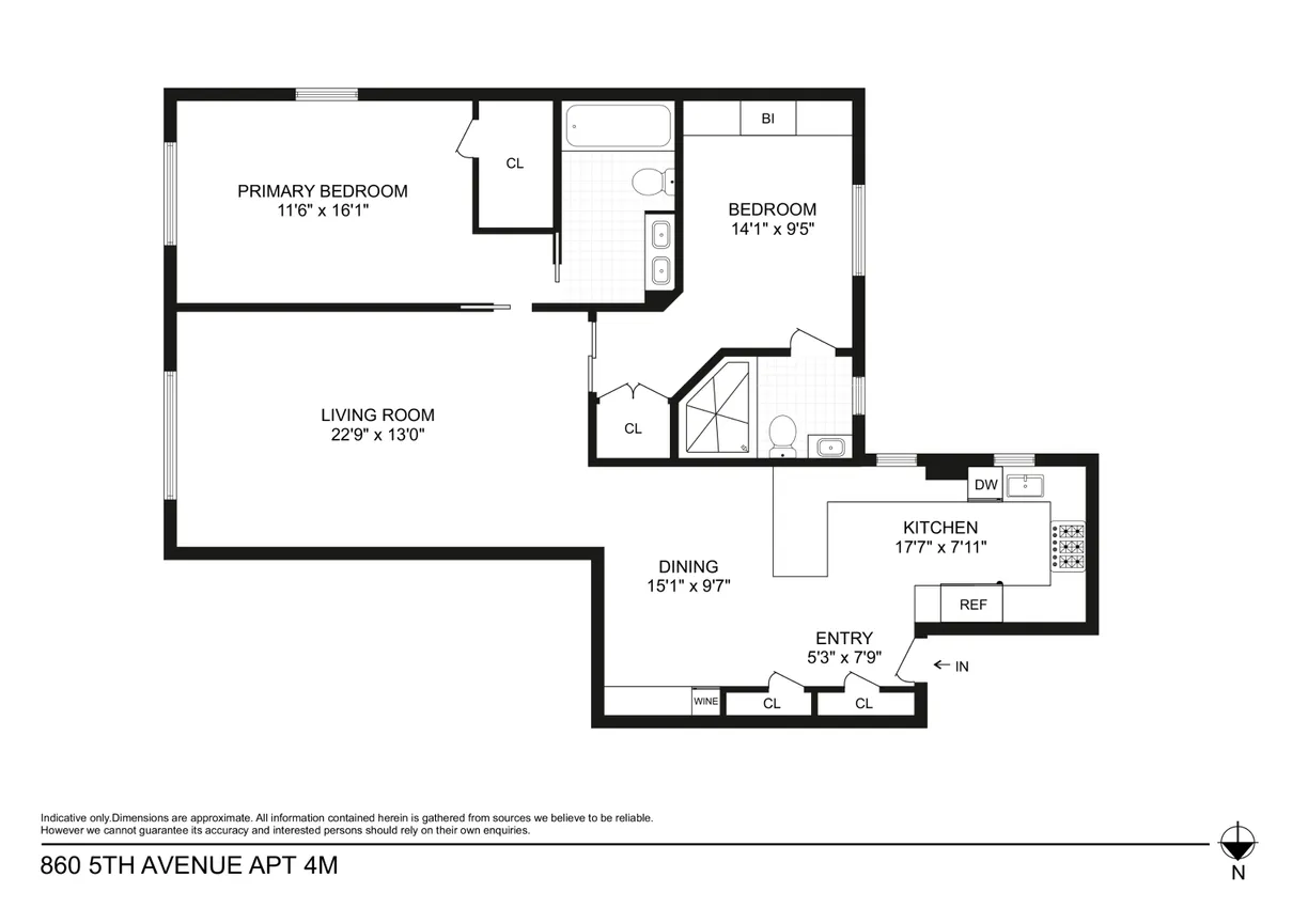 New York City Real Estate | View 860 5th Avenue, 4M | Floorplan