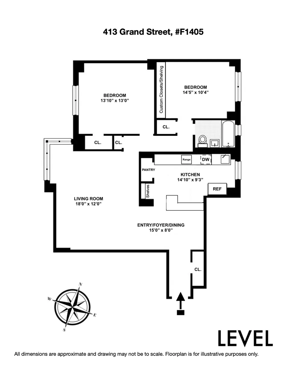 New York City Real Estate | View 413 Grand Street, F1405 | Floorplan