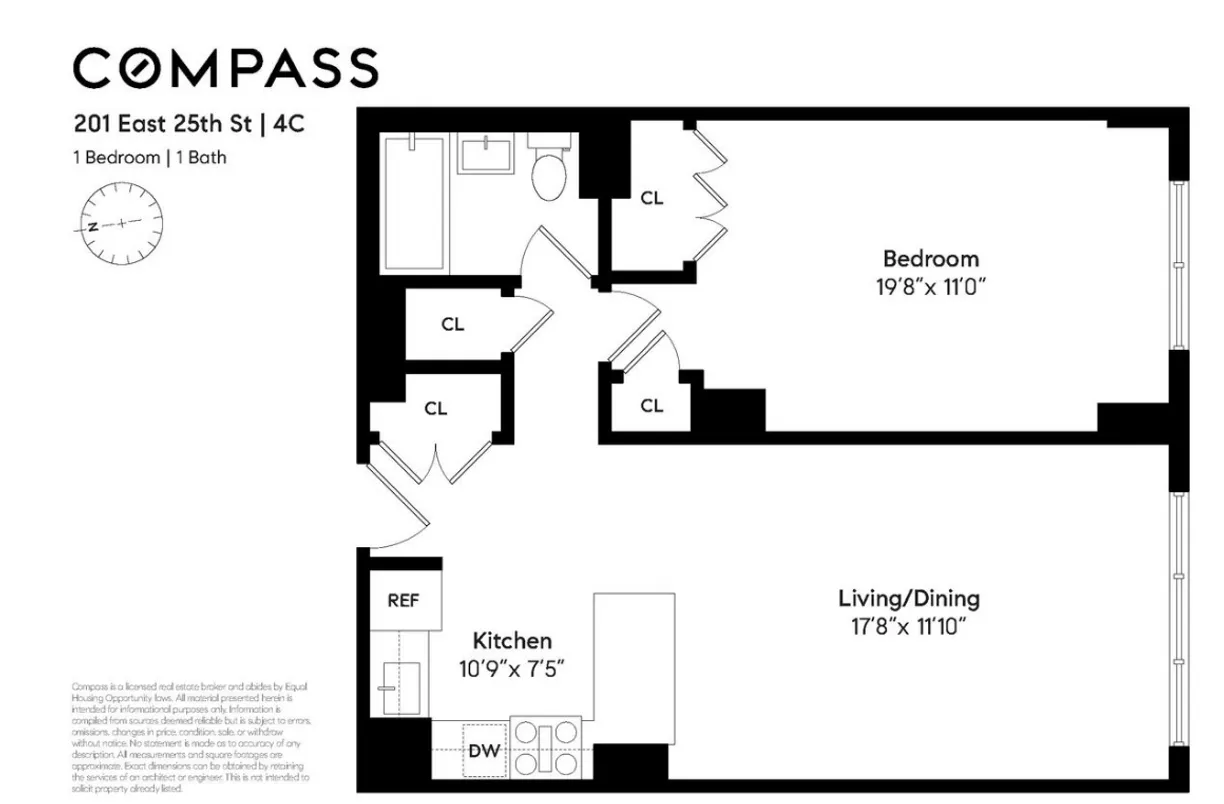 New York City Real Estate | View 201 E 25th Street, 4C | Floorplan