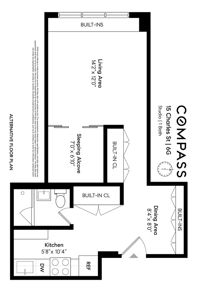 New York City Real Estate | View 15 Charles Street, 6G | Floorplan 2