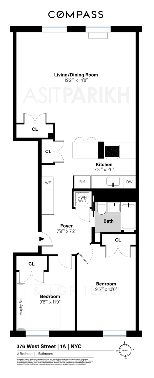 New York City Real Estate | View 376 West Street, 1A | Floorplan