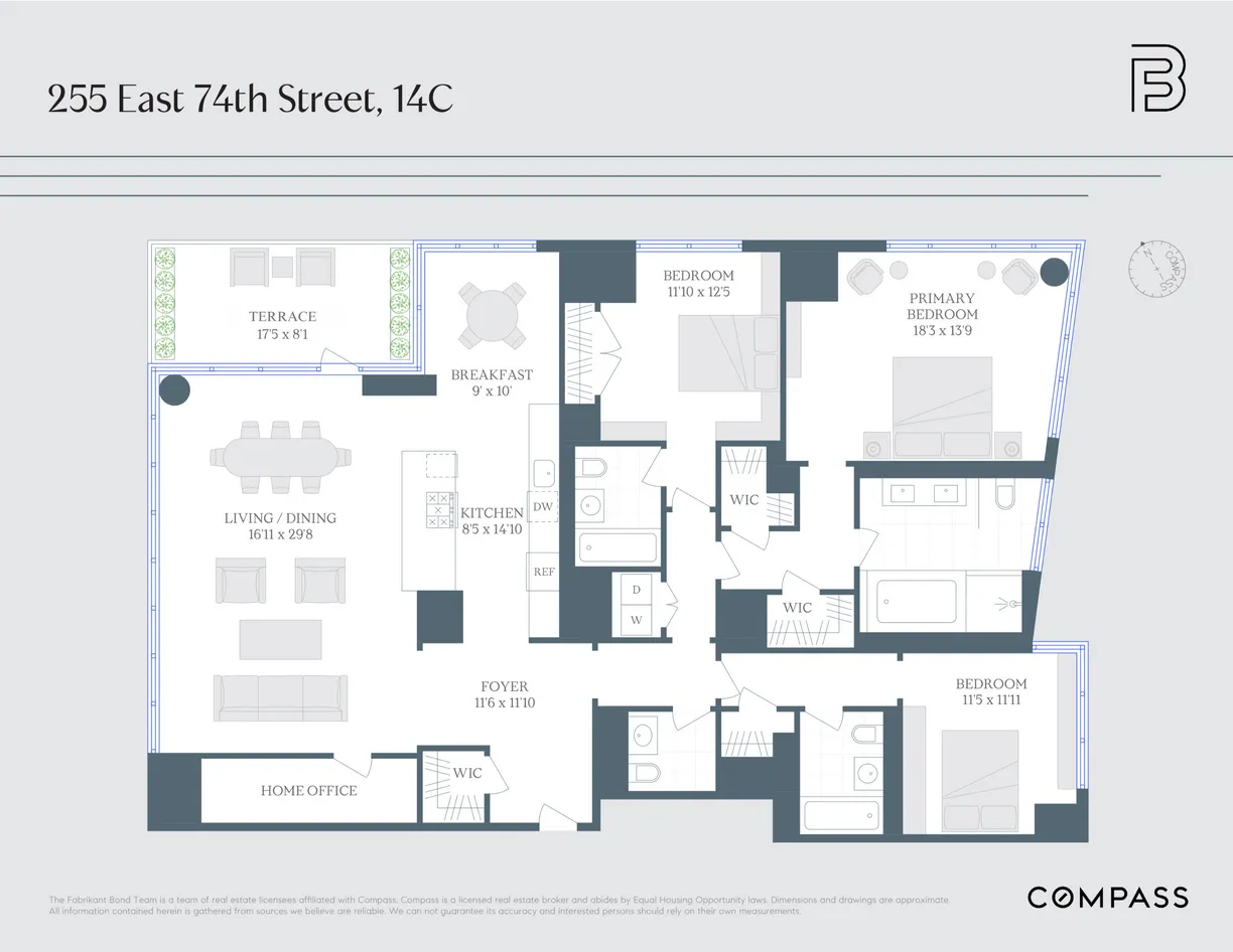 New York City Real Estate | View 255 E 74th Street, 14C | Floorplan