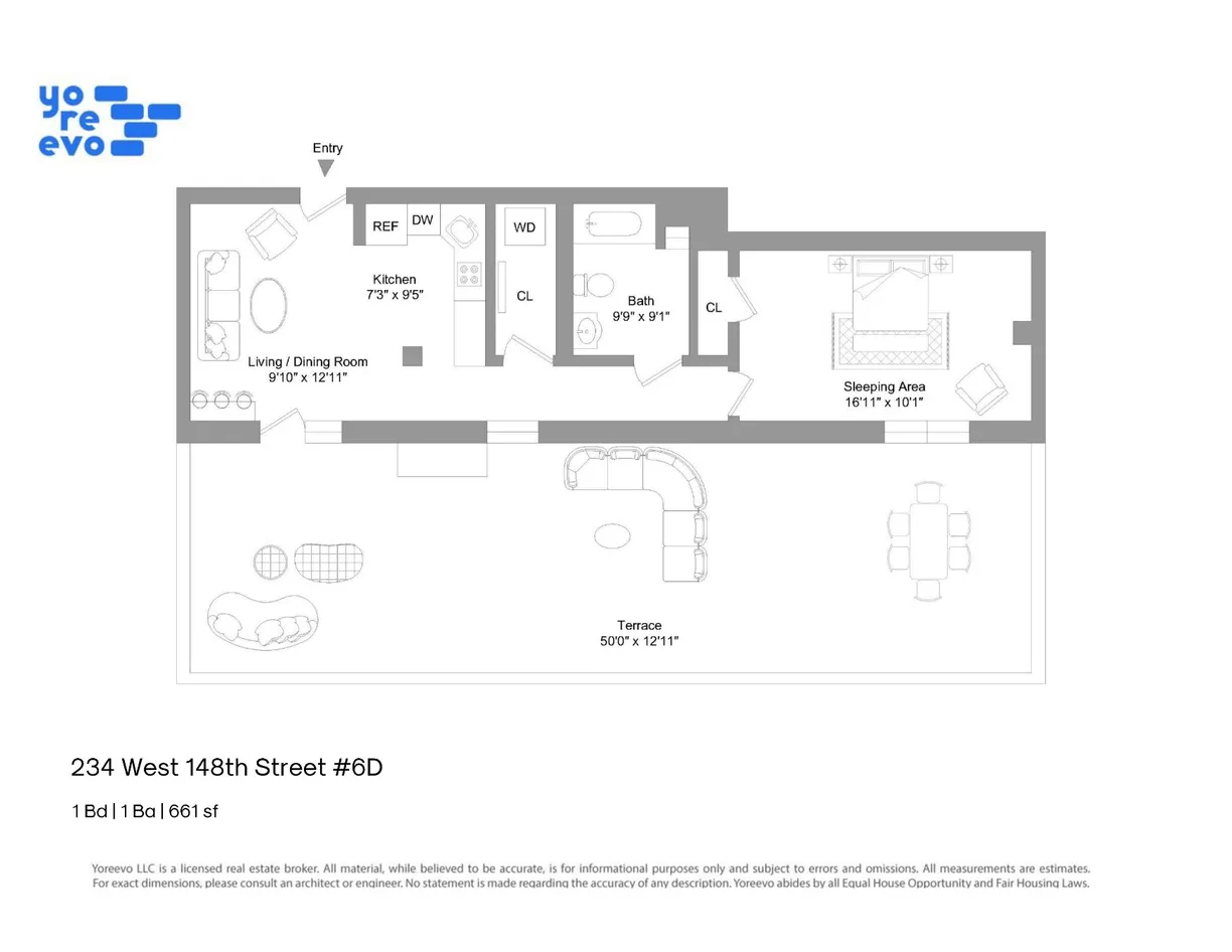 New York City Real Estate | View 234 W 148th Street, 6D | Floorplan