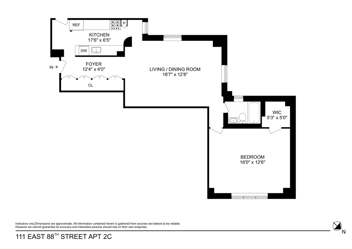 New York City Real Estate | View 111 E 88th Street, 2C | Floorplan