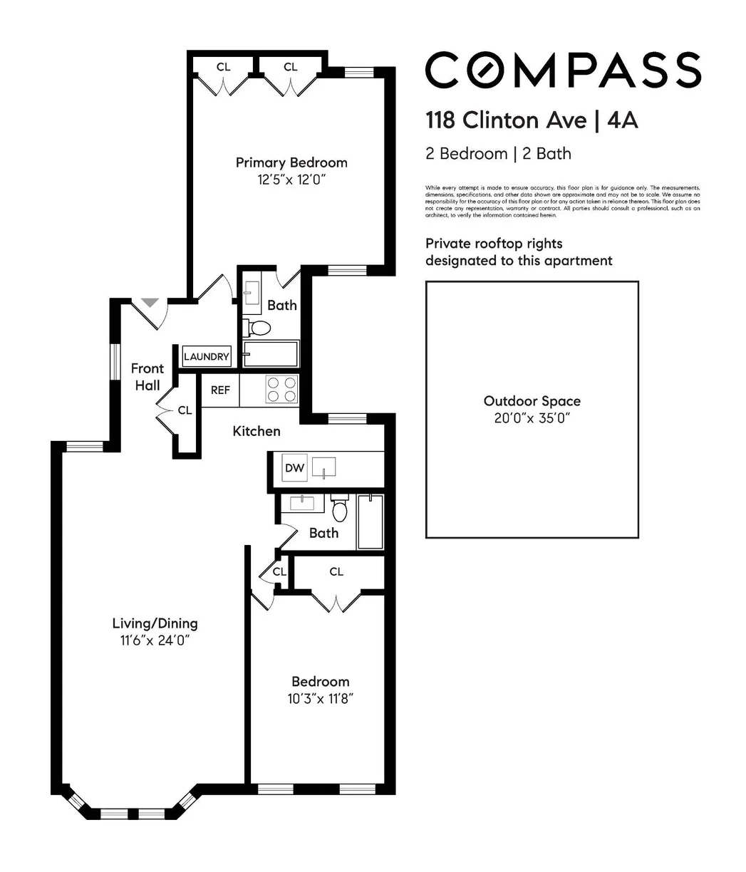 New York City Real Estate | View 118 Clinton Avenue, 4A | Floorplan