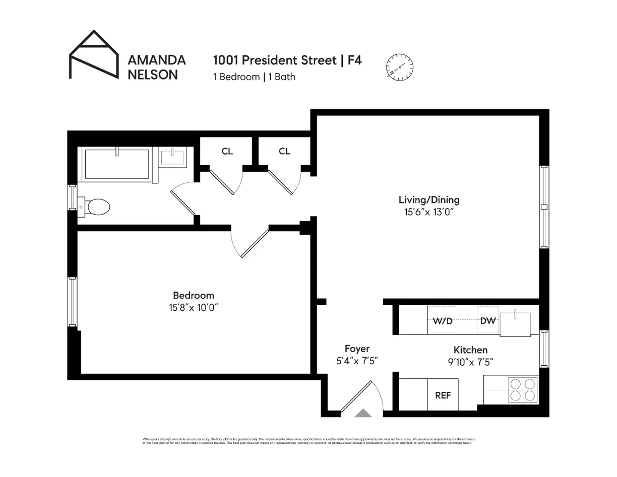 New York City Real Estate | View 1001 President Street, F4 | Floorplan