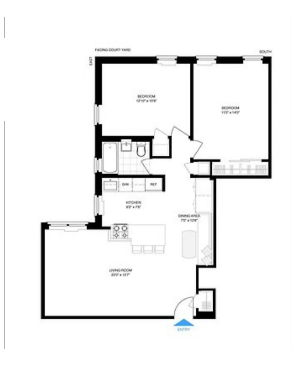 New York City Real Estate | View 273 Bennett Avenue, 5G | Floorplan