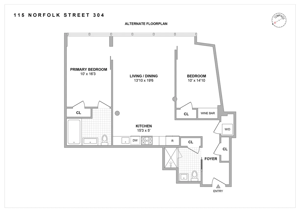 New York City Real Estate | View 115 Norfolk Street, 304 | Floorplan 1