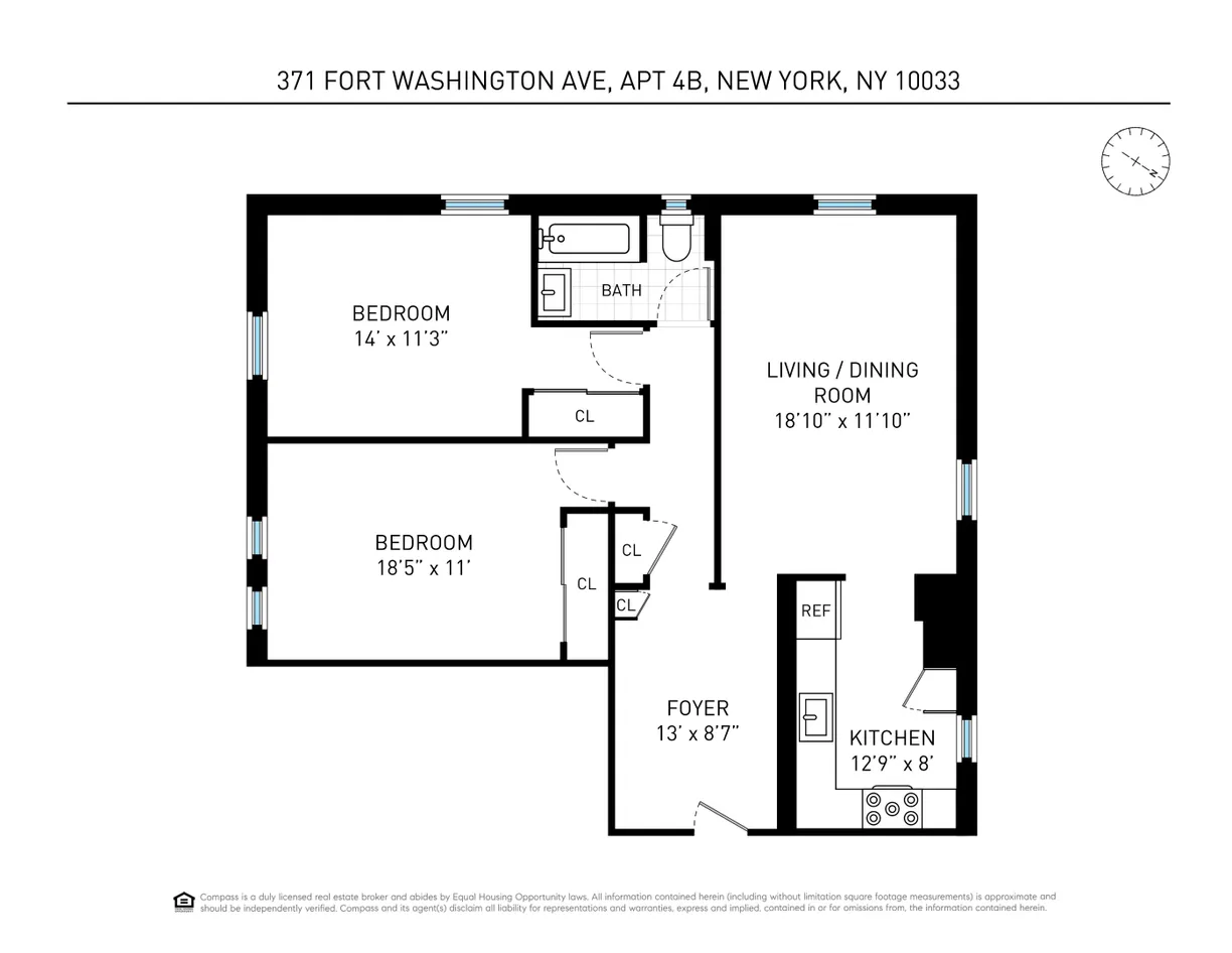 New York City Real Estate | View 371 Fort Washington Avenue, 4B | Floorplan