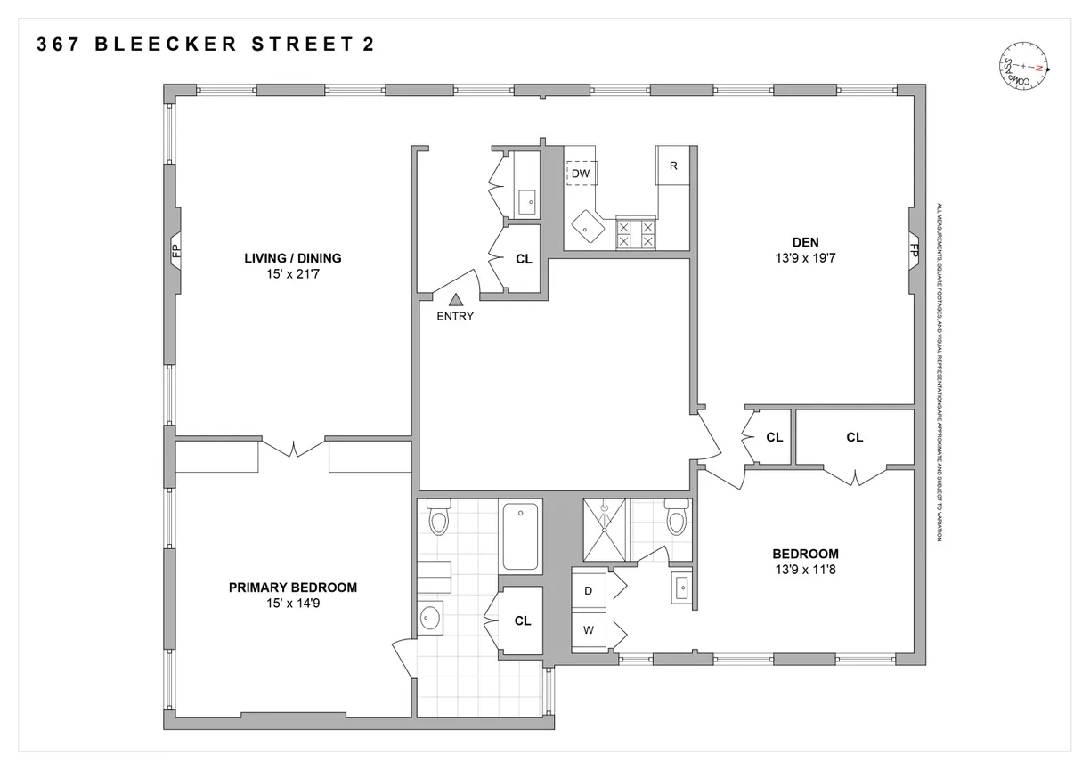 New York City Real Estate | View 367 Bleecker Street, 2 | Floorplan