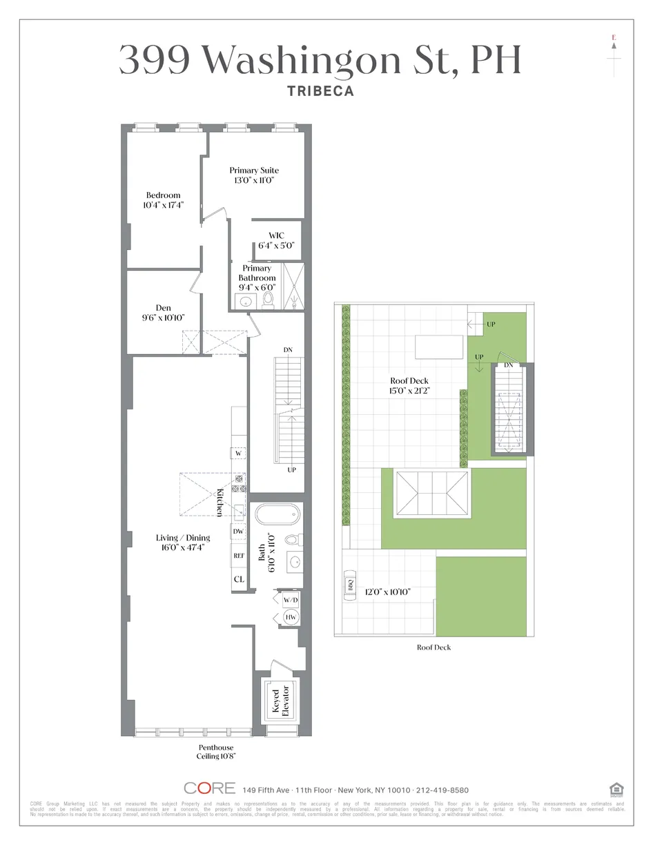 New York City Real Estate | View 399 Washington Street, PH | Floorplan