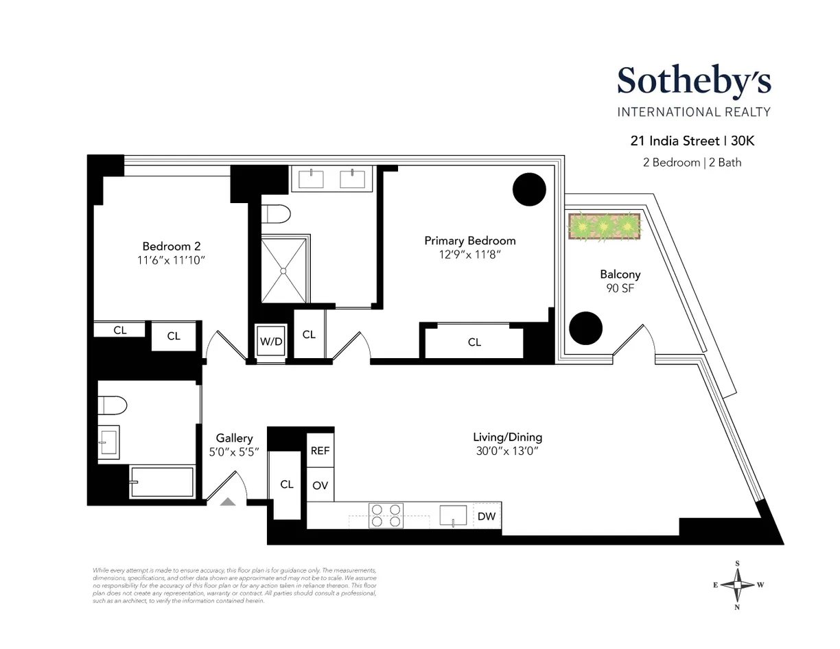 New York City Real Estate | View 21 India Street, 30K | Floorplan