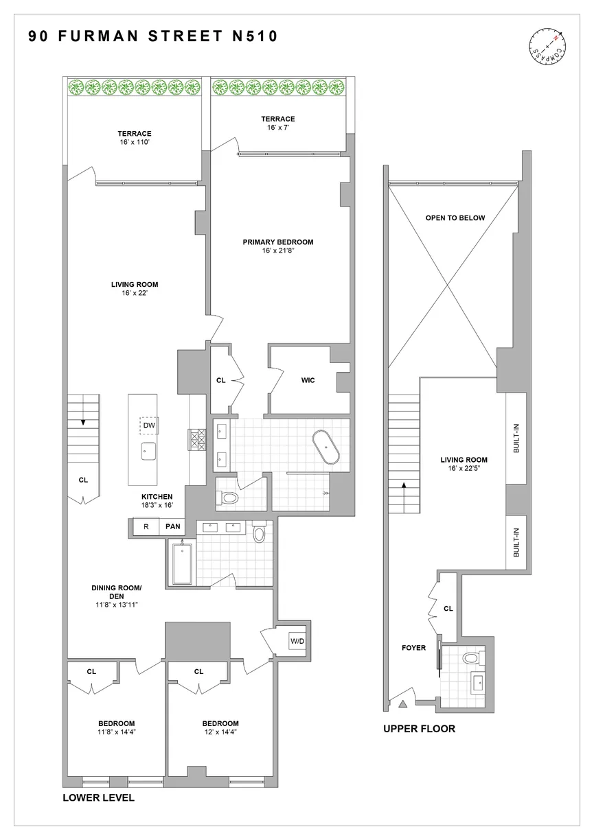 New York City Real Estate | View 90 Furman Street, N510 | Floorplan
