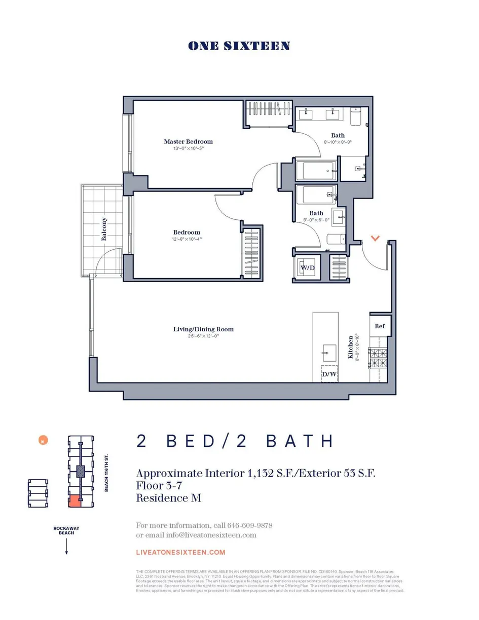 New York City Real Estate | View 133 Beach 116th Street, 3M | Floorplan