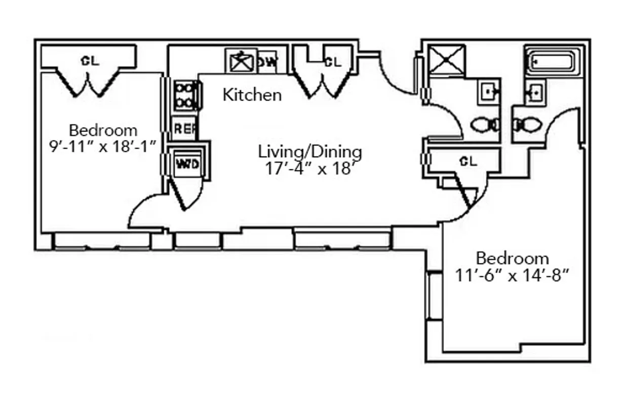New York City Real Estate | View 416 W 52nd Street, 704 | Floorplan