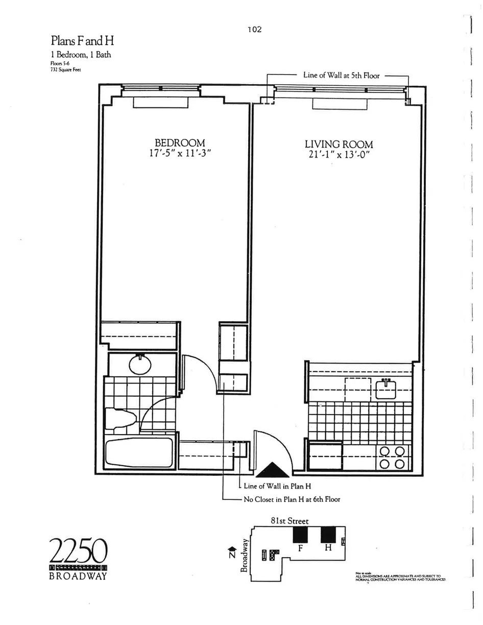 New York City Real Estate | View 2250 Broadway, 5H | Floorplan