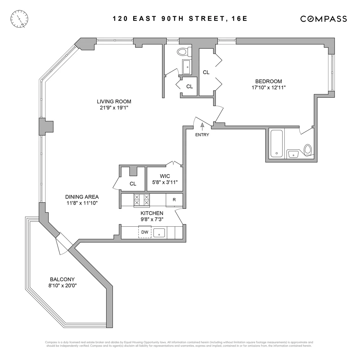 New York City Real Estate | View 120 E 90th Street, 16E | Floorplan