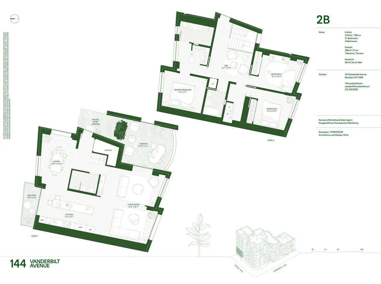 New York City Real Estate | View 144 Vanderbilt Avenue, 2B | Floorplan